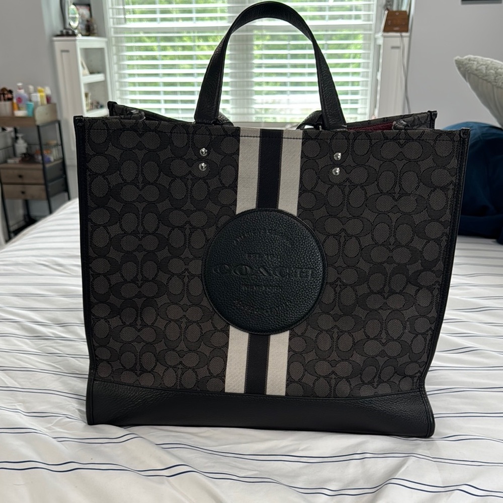 Coach Black and Gray Briefcase with Signature Monogram